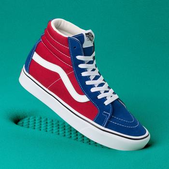 Vans Two-tone Comfycush Sk8-Hi Reissue - Naisten Korkeavartiset tennarit - Sininen/Punainen